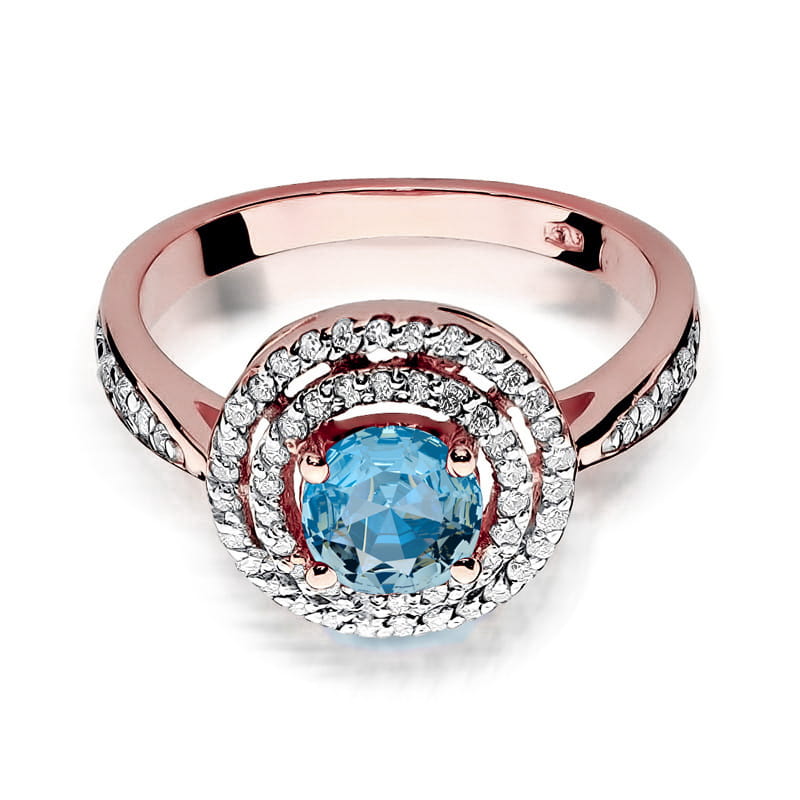 Gold Ring With Topaz And Diamonds