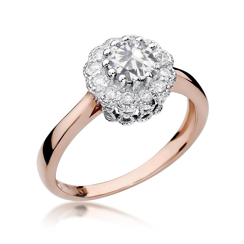 Auksinis Žiedas Su Baltu Safyru Ir Deimantais