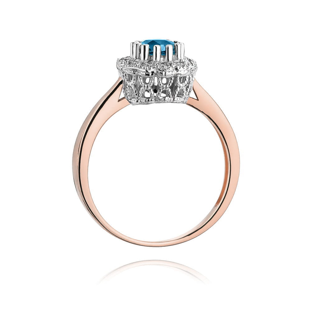 Gold Ring With London Topaz And Diamonds