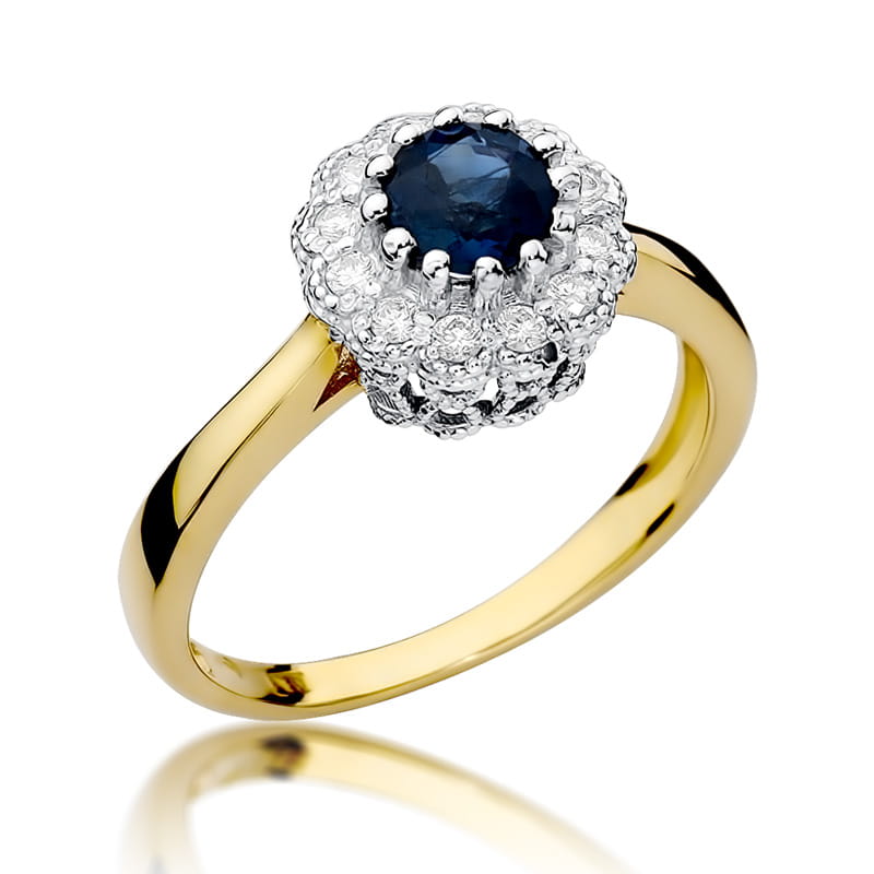 Gold Ring With Sapphire And Diamonds