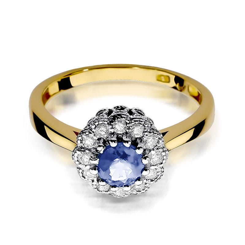 Gold Ring With Tanzanite And Diamonds