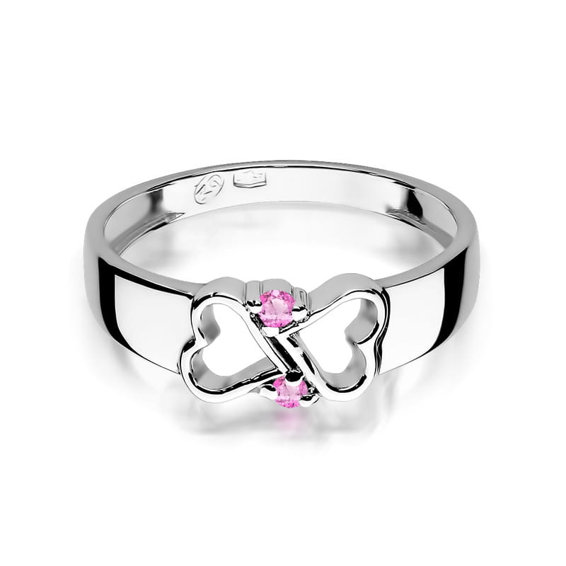 Auksinis Žiedas Su Rožiniais Safyrais