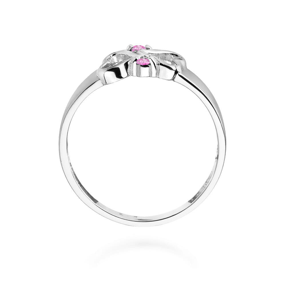 Auksinis Žiedas Su Rožiniais Safyrais