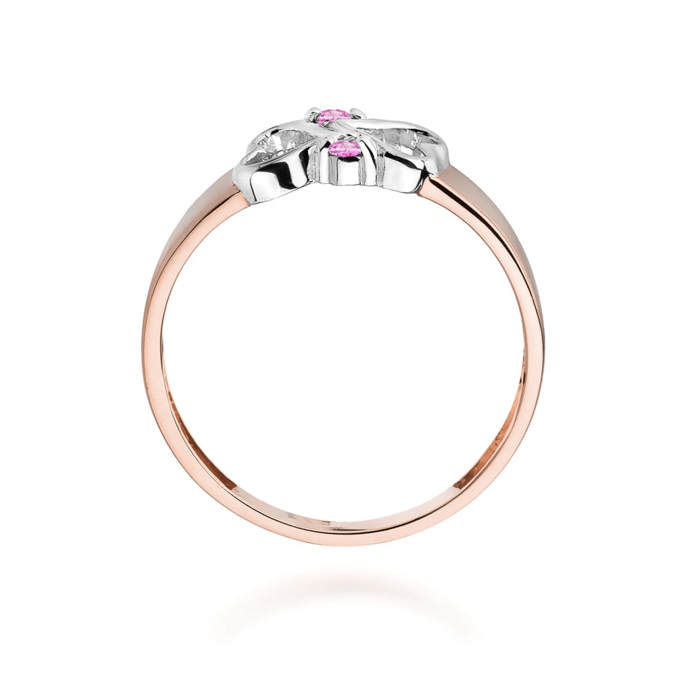 Auksinis Žiedas Su Rožiniais Safyrais