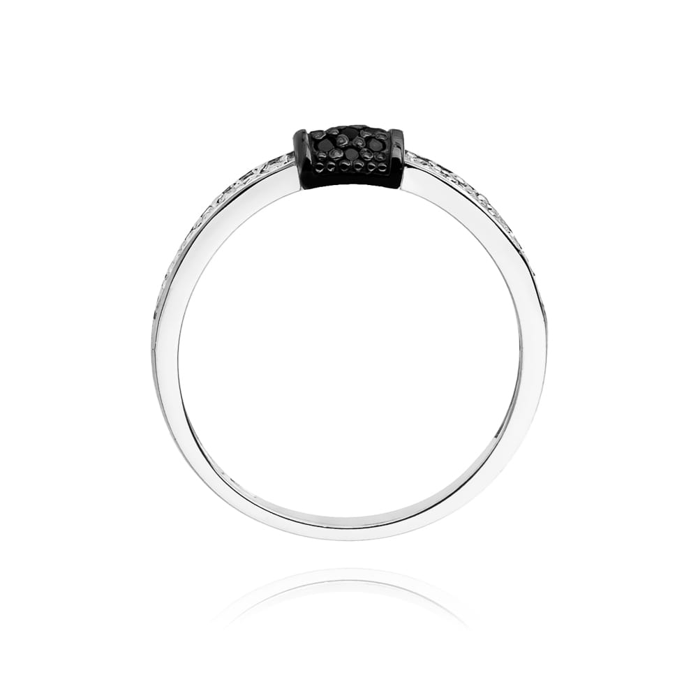 Gold Ring With Black And White Diamonds