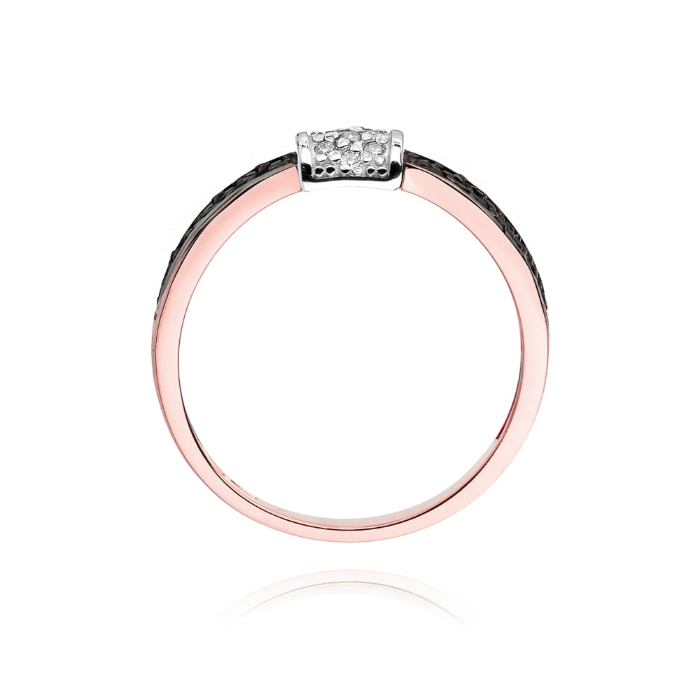 Auksinis Žiedas Su Juodais Ir Baltais Deimantais