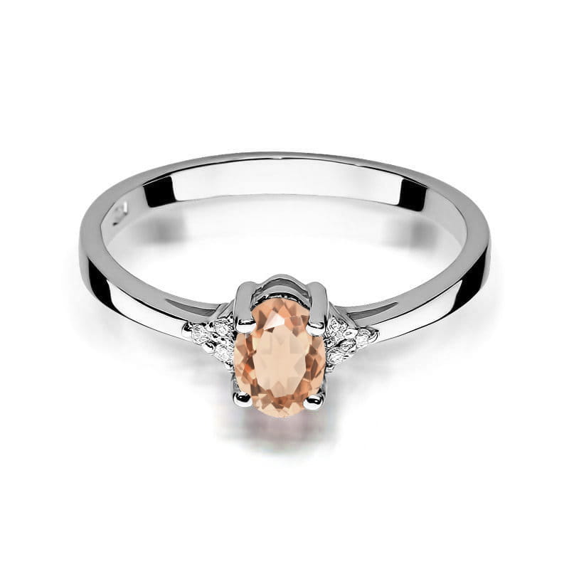 Gold Ring With Morganite And Diamonds