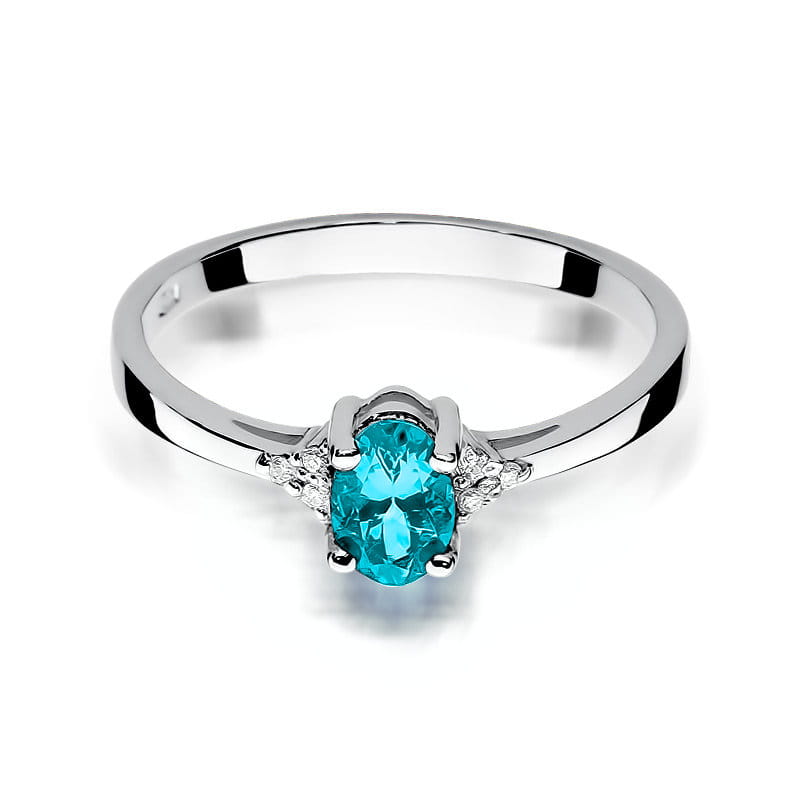 Auksinis Žiedas Su Topazu Ir Deimantais