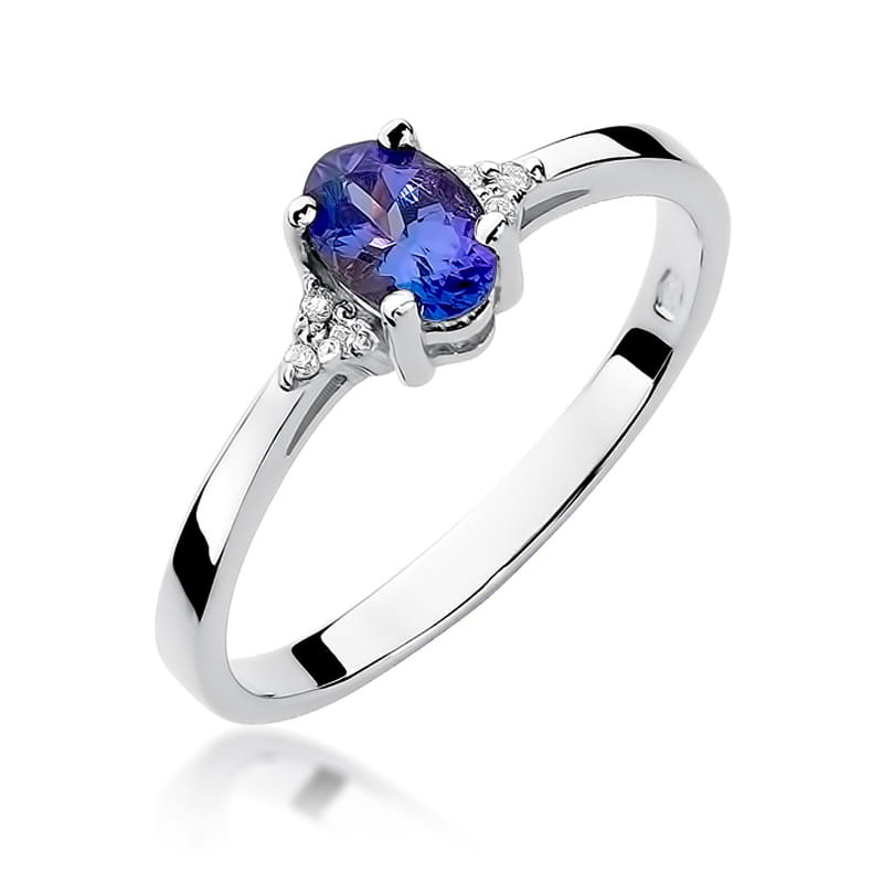 Gold Ring With Tanzanite And Diamonds