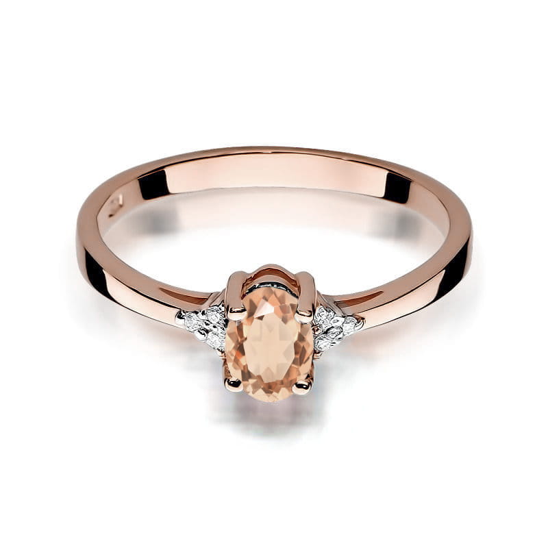 Gold Ring With Morganite And Diamonds