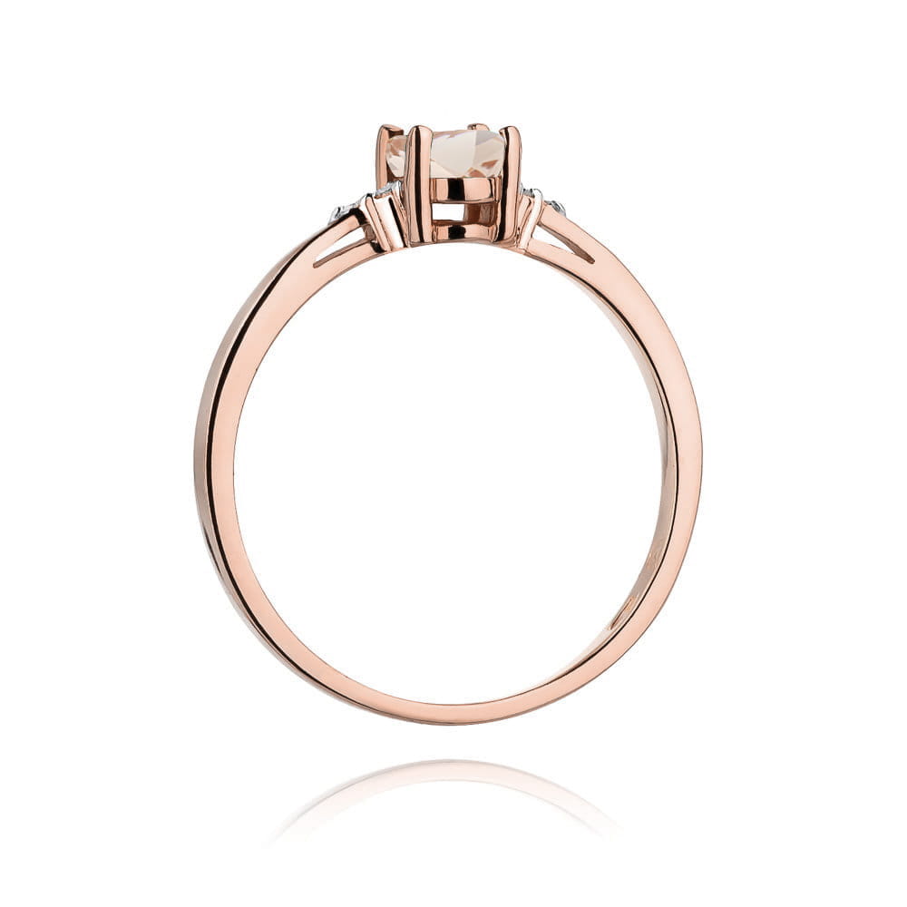 Gold Ring With Morganite And Diamonds