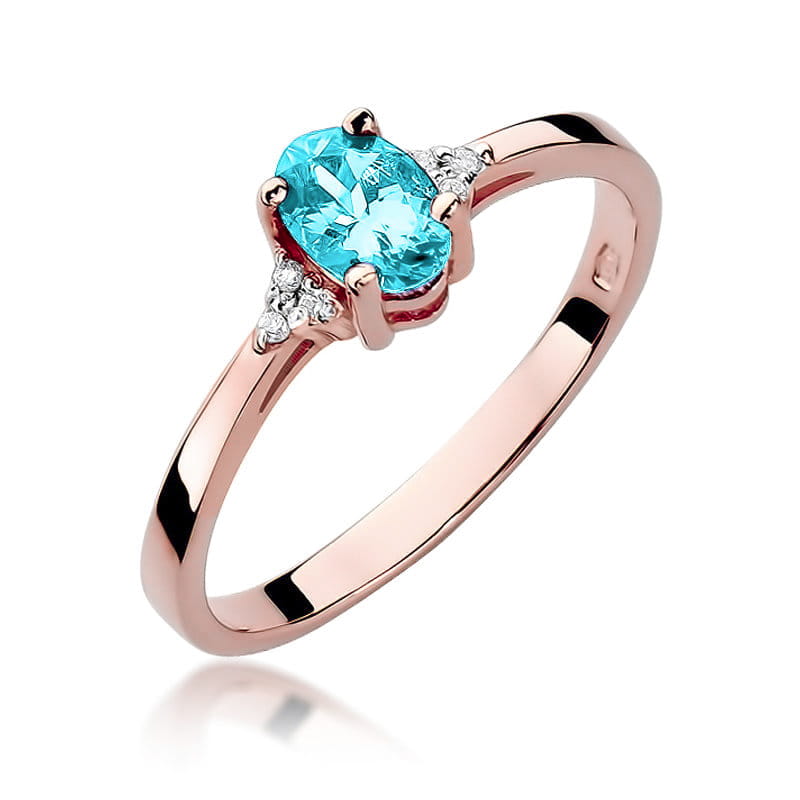 Gold Ring With Topaz And Diamonds