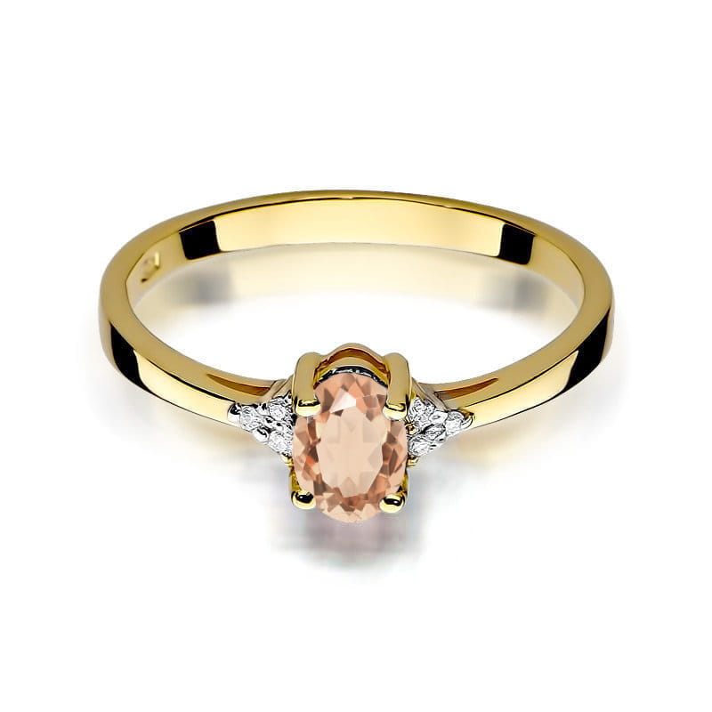 Gold Ring With Morganite And Diamonds