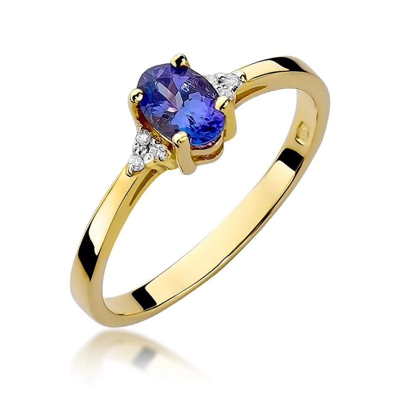 Gold Ring With Tanzanite And Diamonds