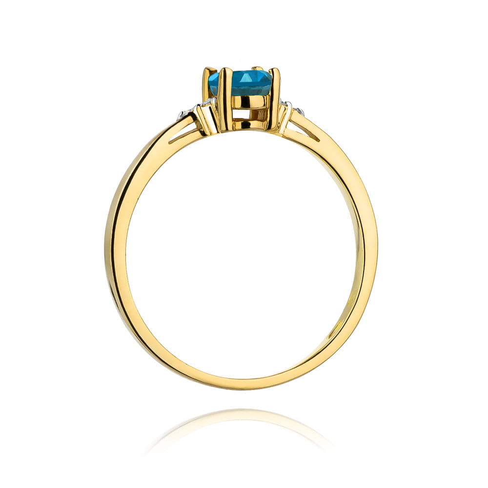 Gold Ring With London Topaz And Diamonds