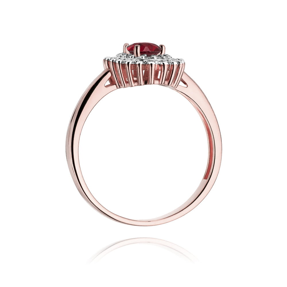 Auksinis Žiedas Su Rubinu Ir Deimantais