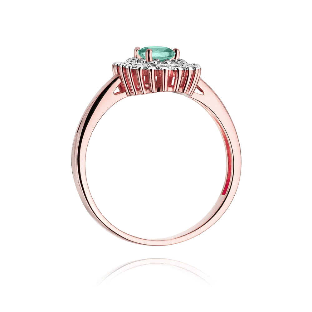 Auksinis Žiedas Su Smaragdu Ir Deimantais