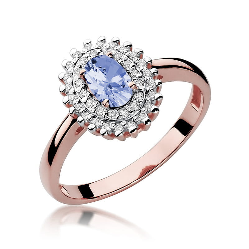 Gold Ring With Tanzanite And Diamonds