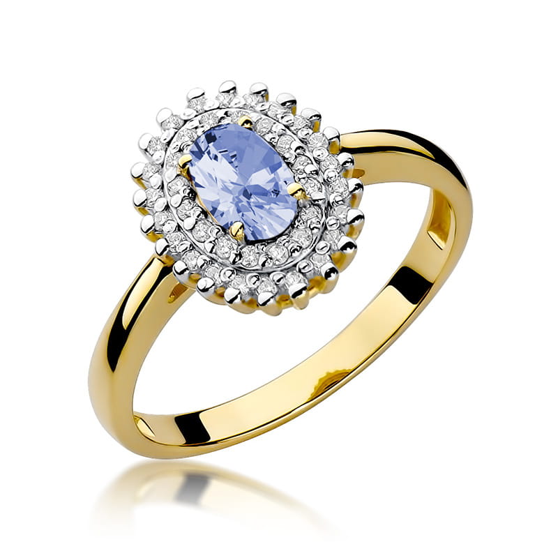 Gold Ring With Tanzanite And Diamonds