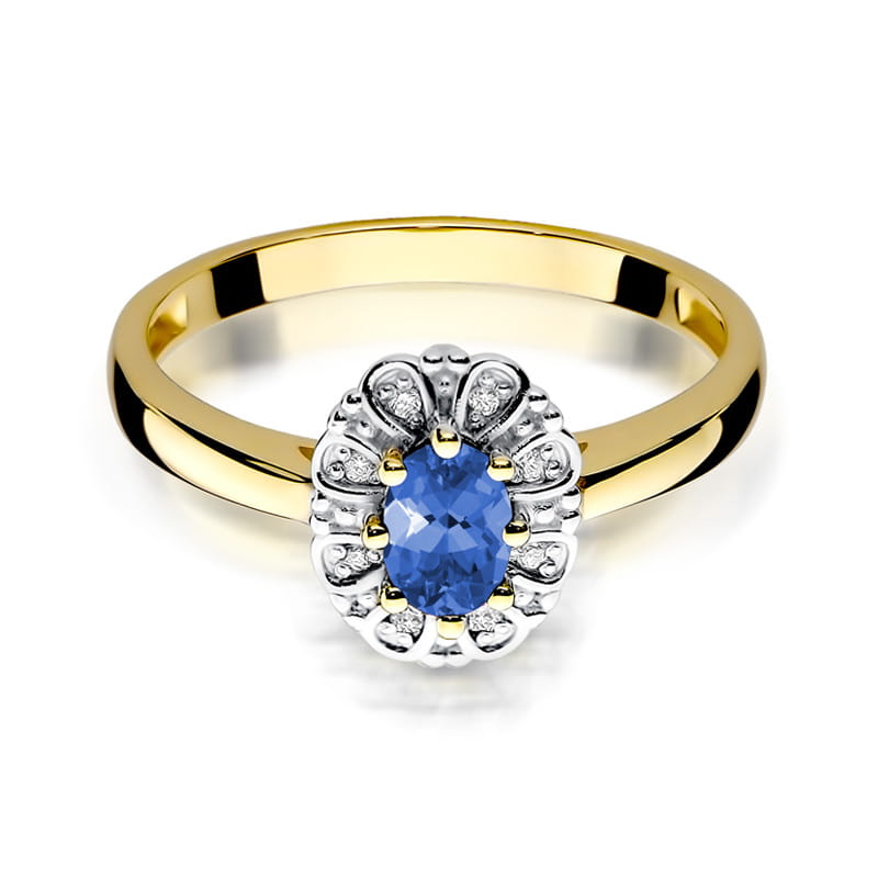 Gold Ring With Tanzanite And Diamonds