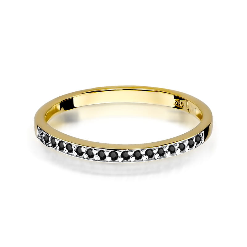 Gold Ring With Black Diamonds