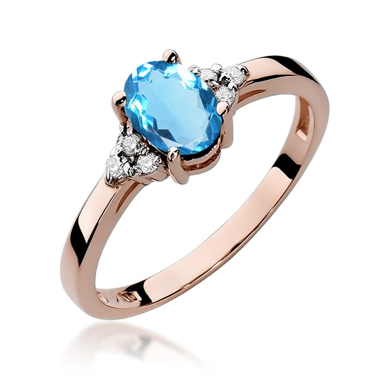 Gold Ring With Topaz And Diamonds