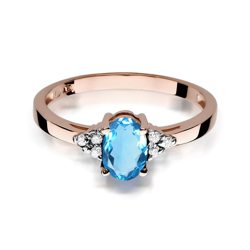 Gold Ring With Topaz And Diamonds