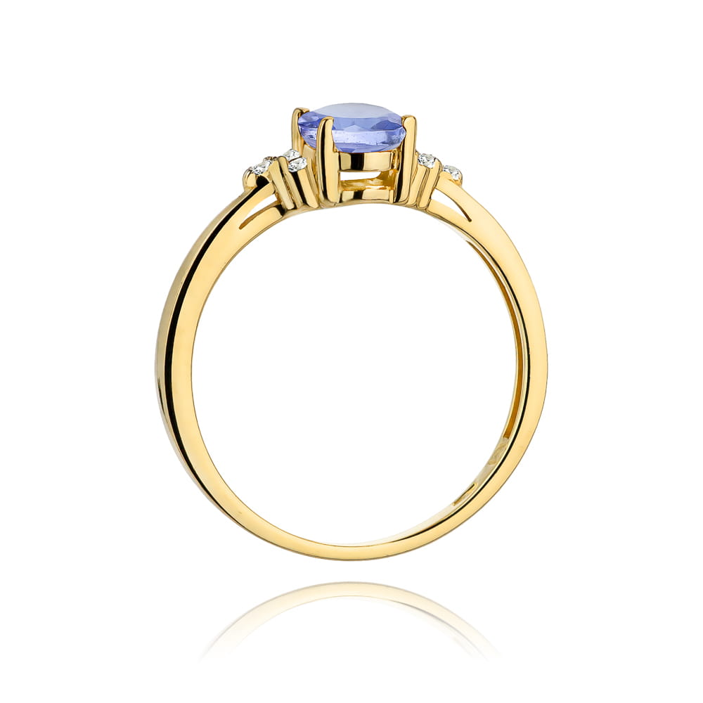 Gold Ring With Tanzanite And Emeralds