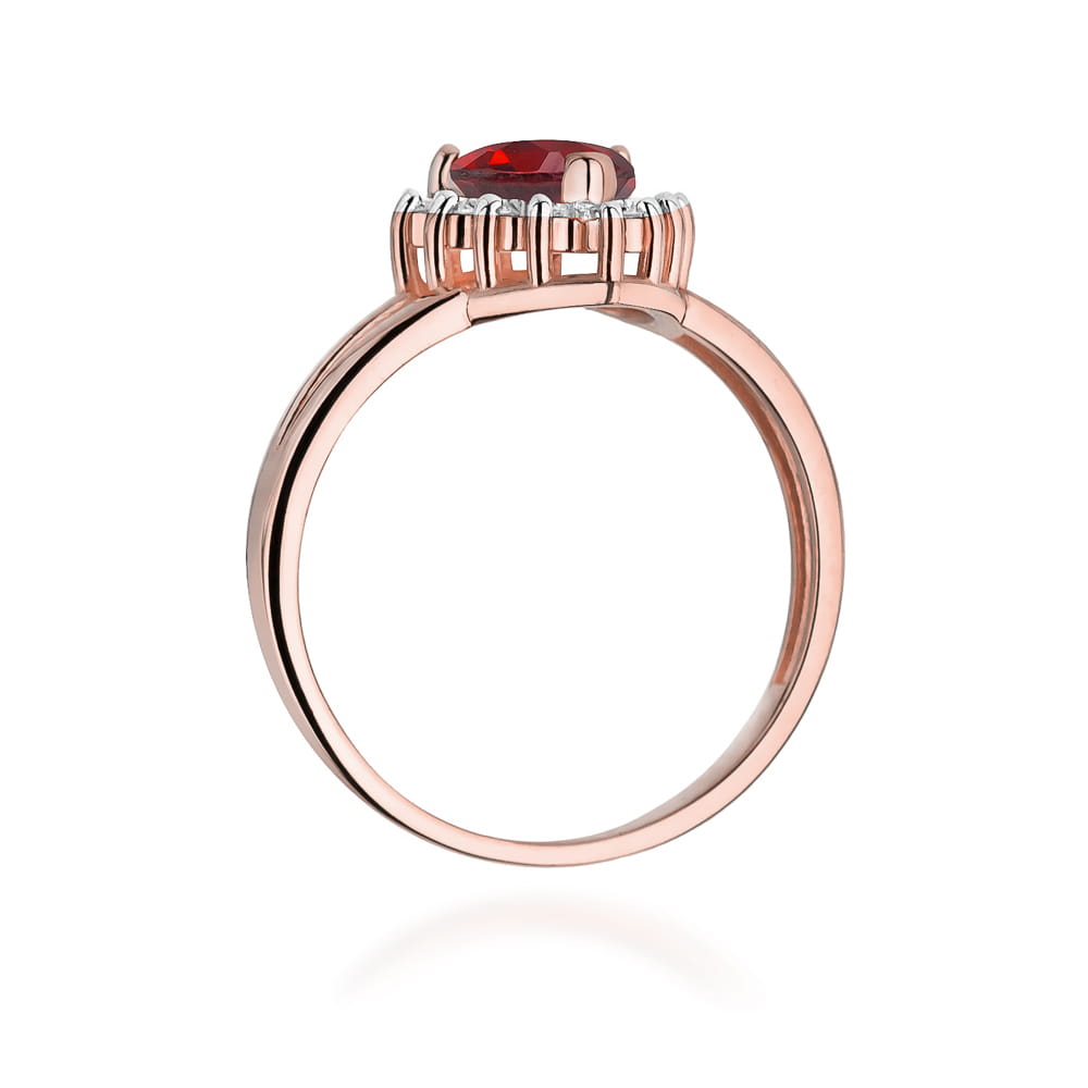 Auksinis Žiedas Su Rubinu Ir Deimantais