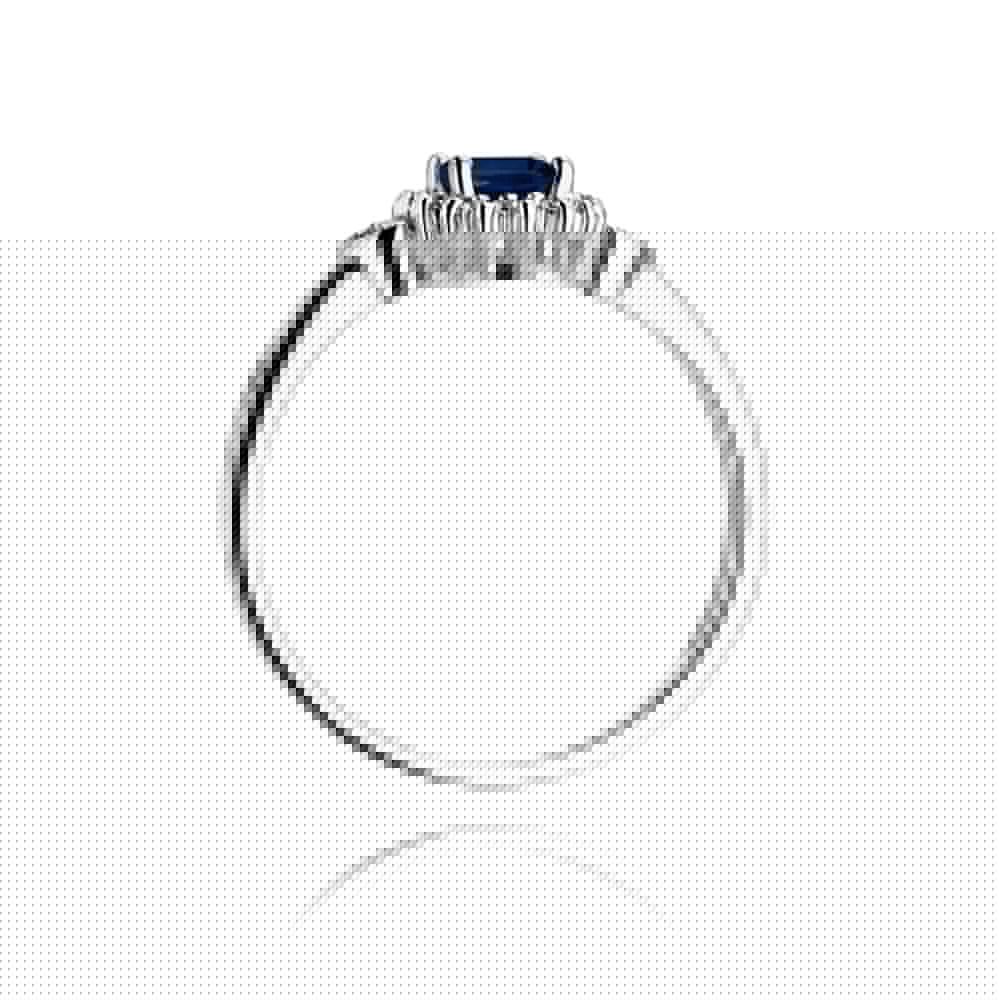 Auksinis Žiedas Su Safyru Ir Deimantais