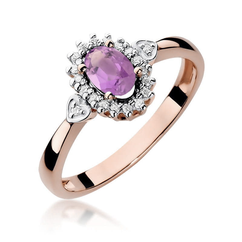 Gold Ring With Amethyst And Diamonds