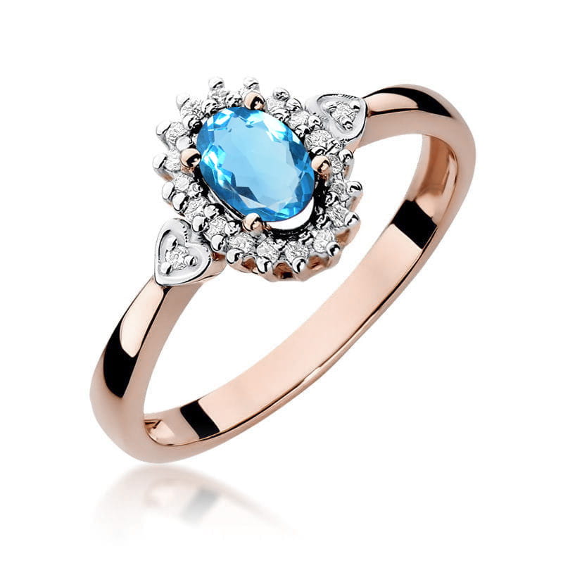 Gold Ring With Topaz And Diamonds