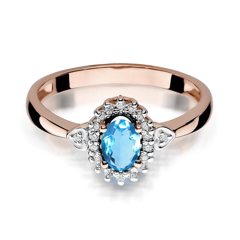 Gold Ring With Topaz And Diamonds