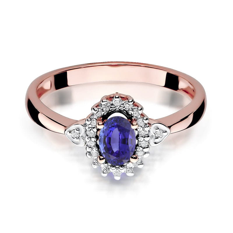 Gold Ring With Tanzanite And Diamonds
