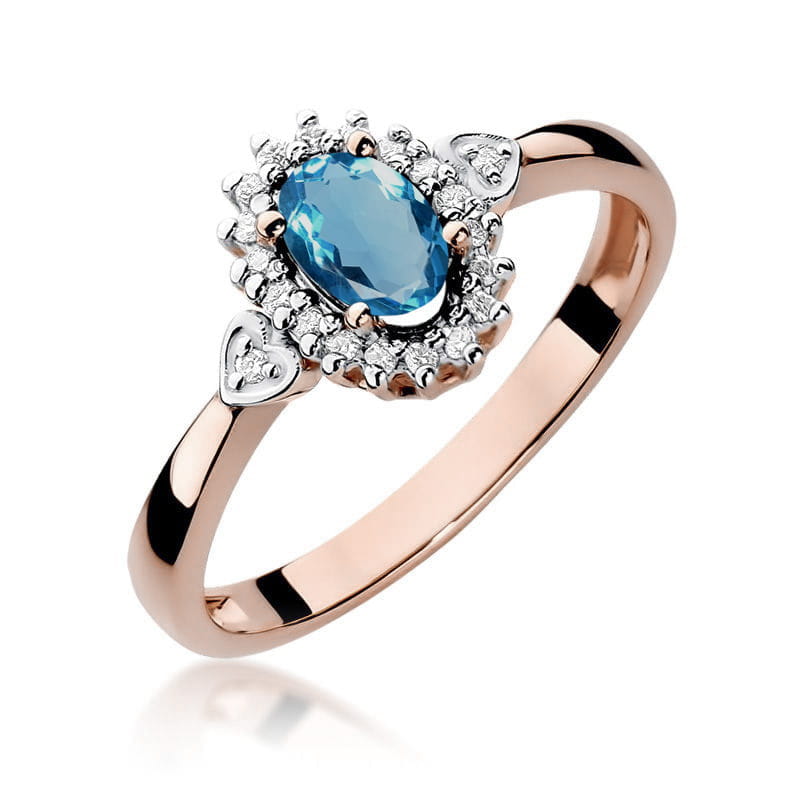 Gold Ring With London Topaz And Diamonds