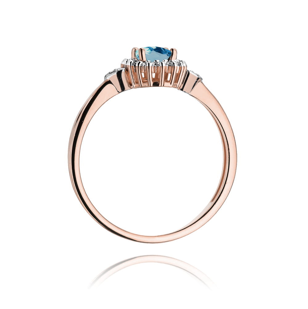Gold Ring With London Topaz And Diamonds