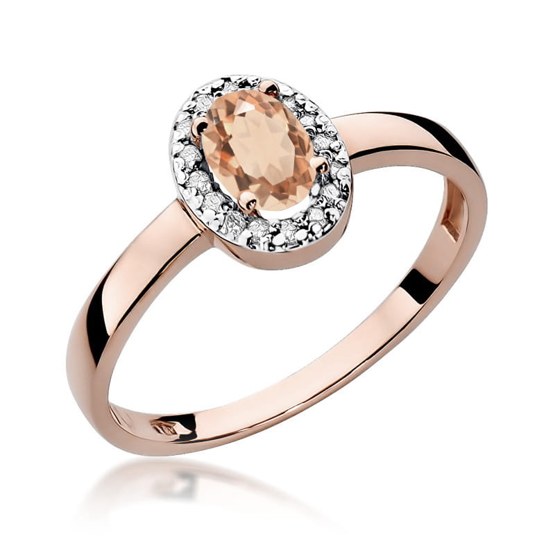 Gold Ring With Morganite And Diamonds