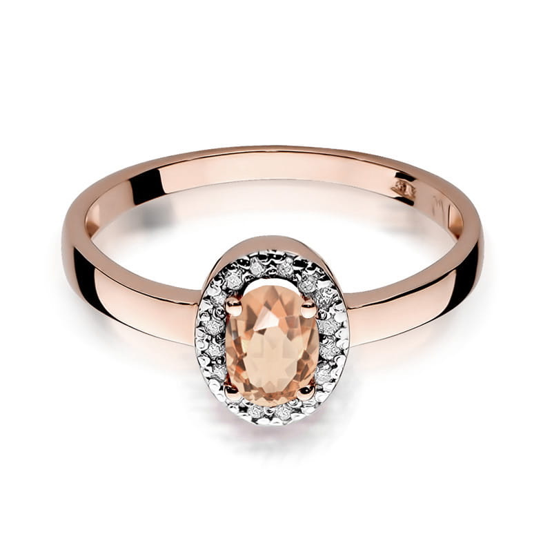 Gold Ring With Morganite And Diamonds