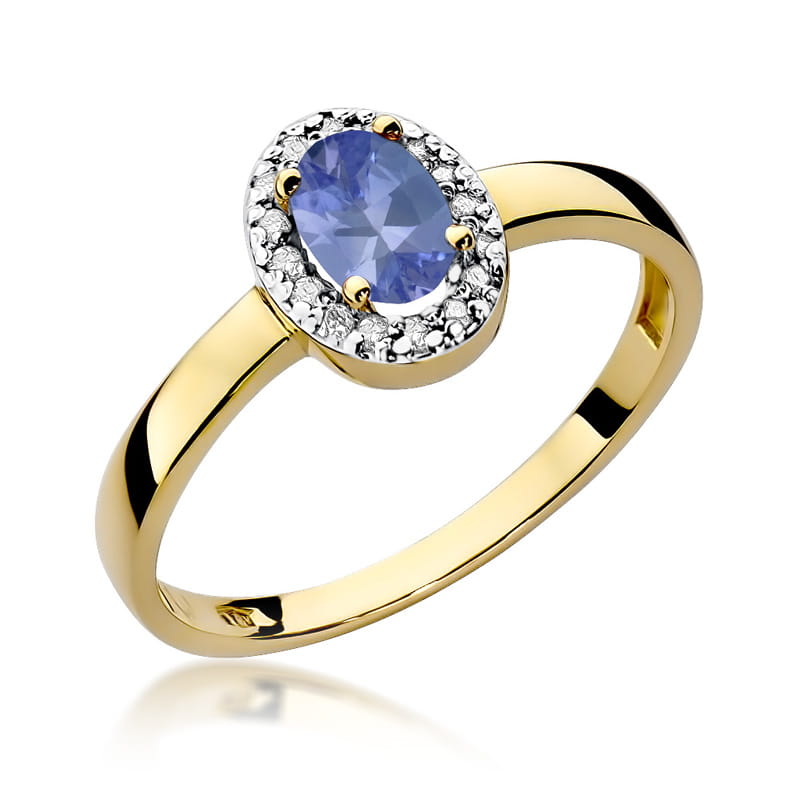 Gold Ring With Tanzanite And Diamonds