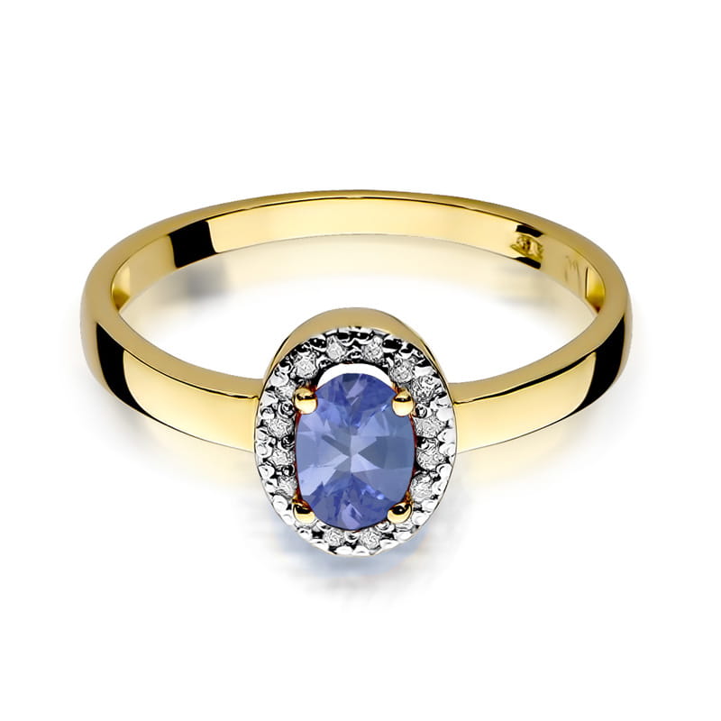Gold Ring With Tanzanite And Diamonds