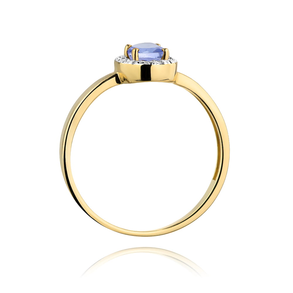Gold Ring With Tanzanite And Diamonds