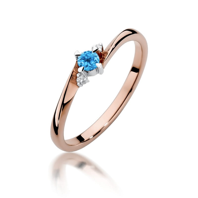 Gold Ring With Topaz And Diamonds