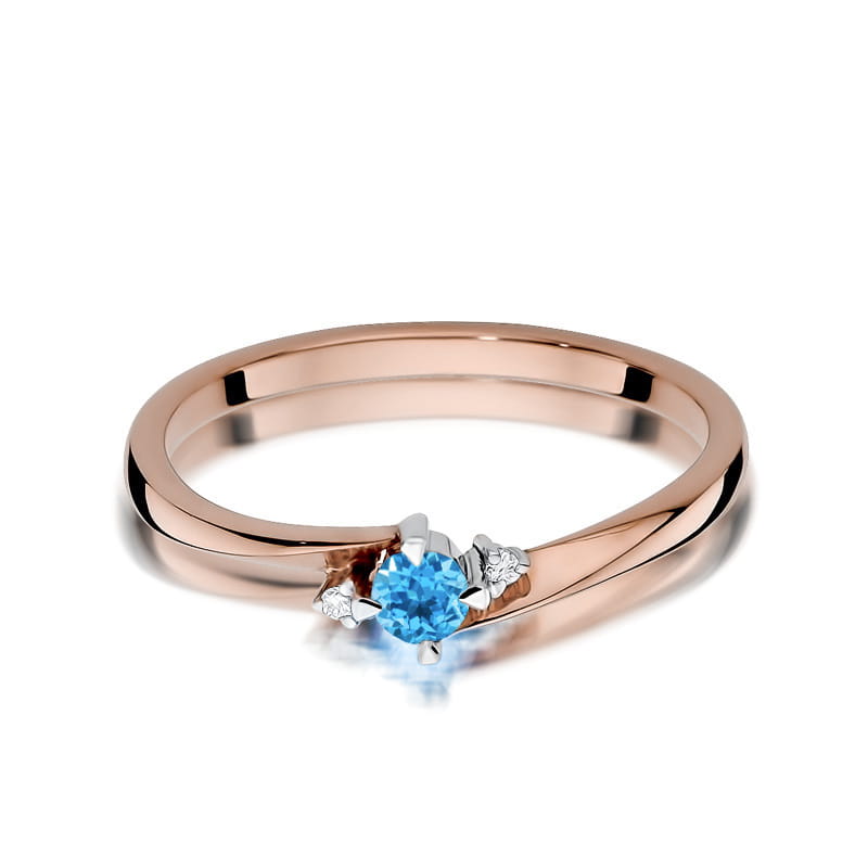 Gold Ring With Topaz And Diamonds