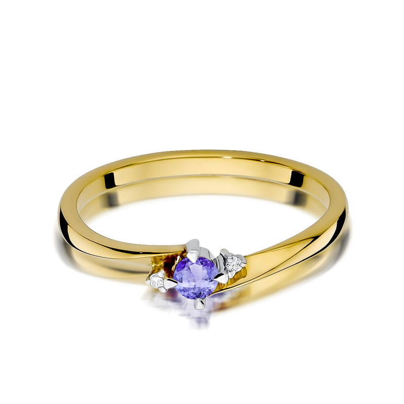 Gold Ring With Tanzanite And Diamonds