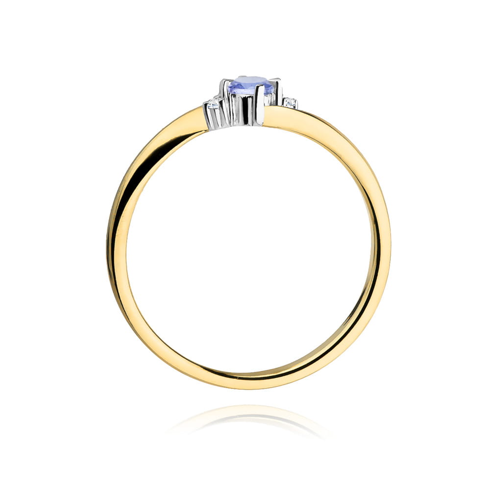 Gold Ring With Tanzanite And Diamonds