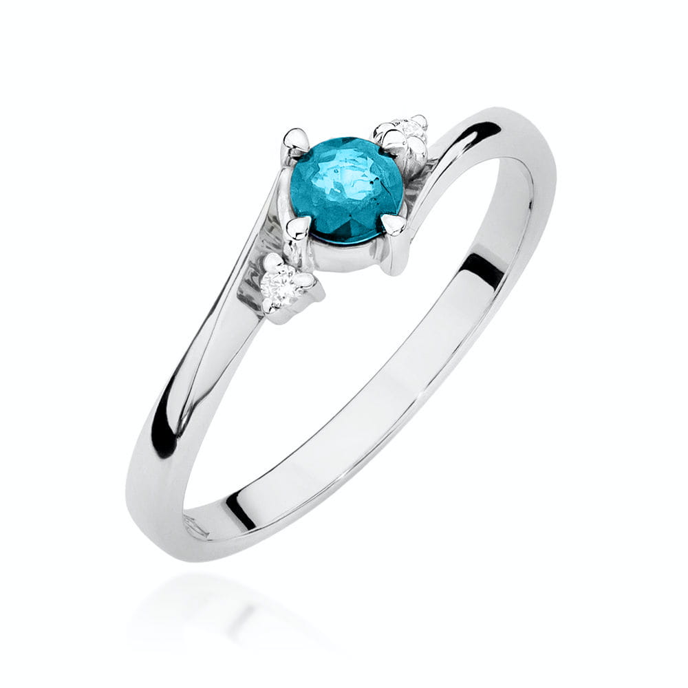 Gold Ring With Topaz And Diamonds