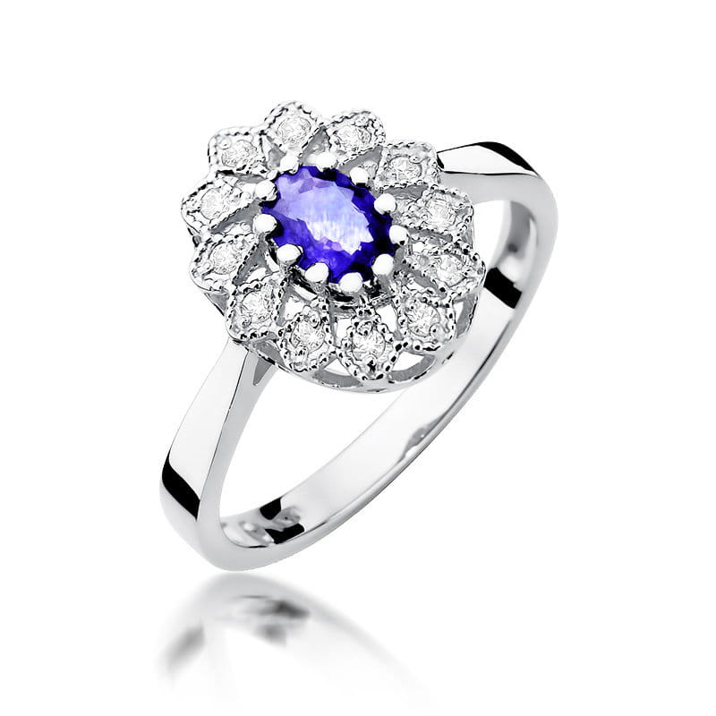 Gold Ring With Tanzanite And Diamonds