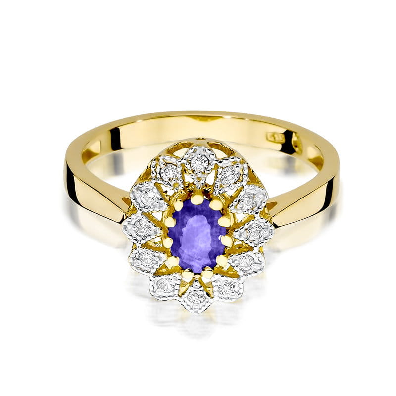 Gold Ring With Tanzanite And Diamonds
