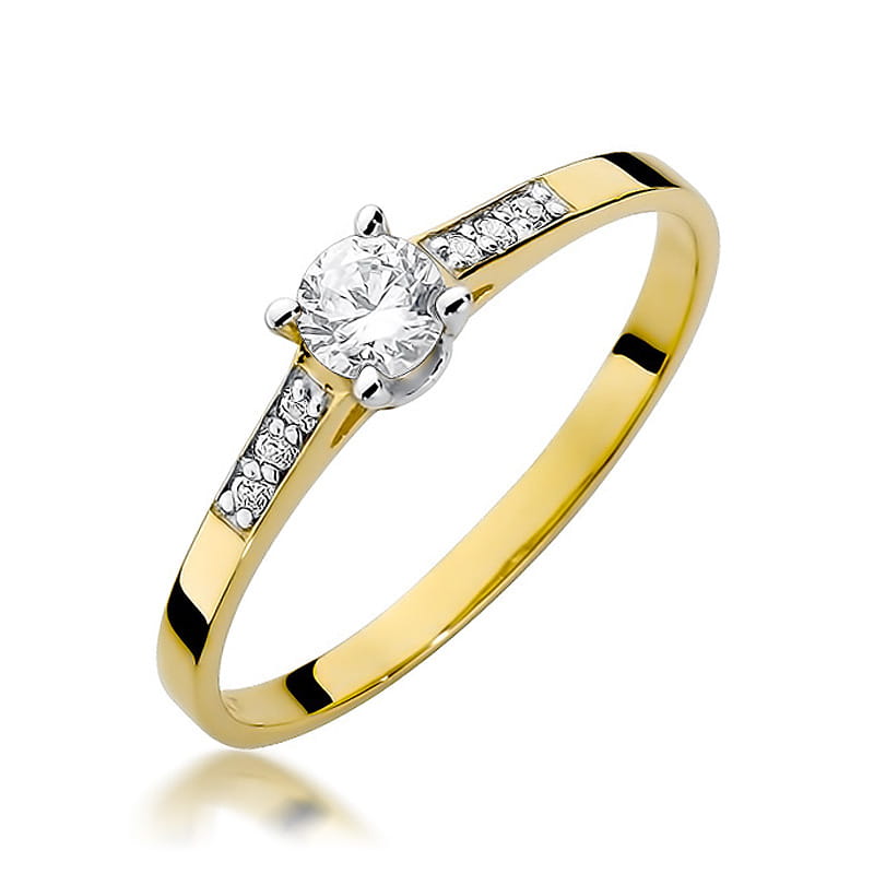 Auksinis Žiedas Su Deimantais