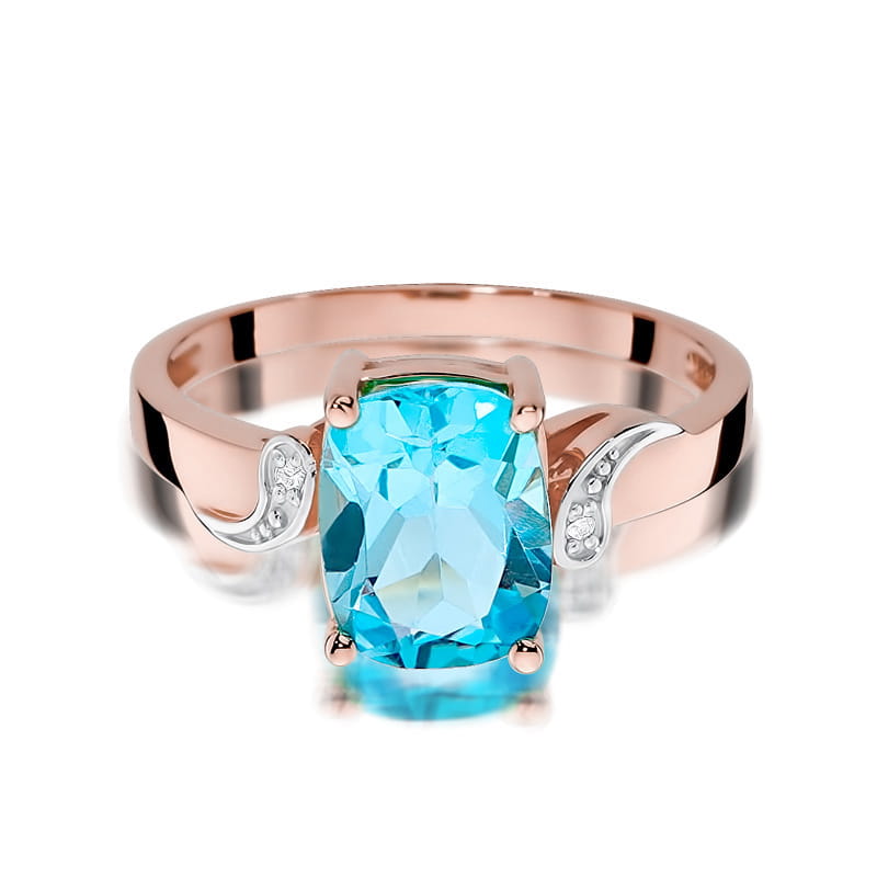 Gold Ring With Topaz And Diamonds